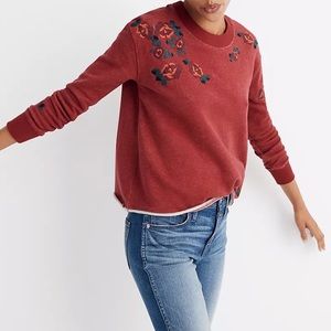 Madewell Embroidered Cutoff Sweatshirt